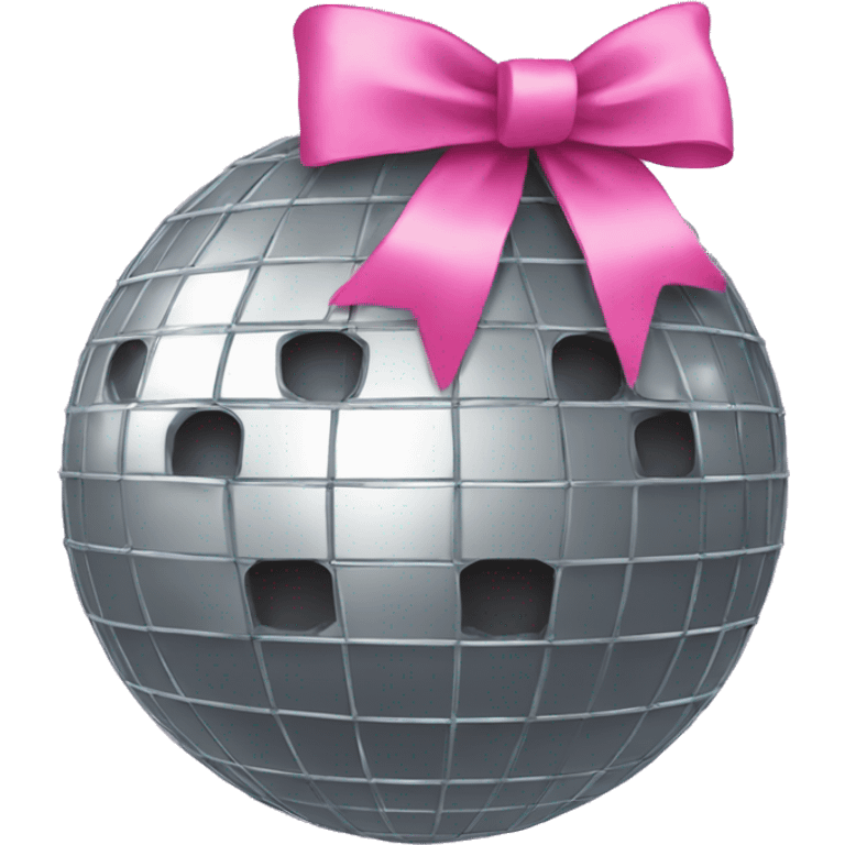 Disco ball with pink bow  emoji