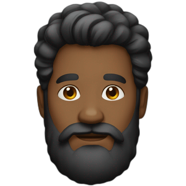 Barbe noir emoji