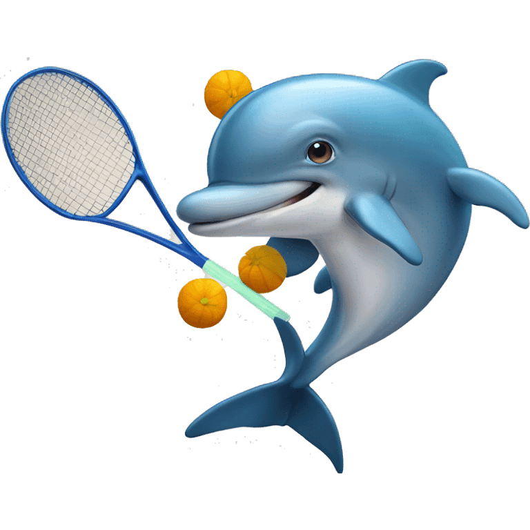 Dolphin playing squash emoji