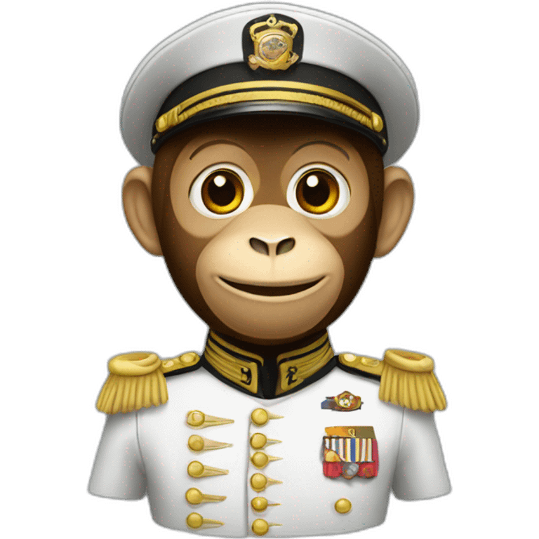 A monkey in a general's uniform emoji