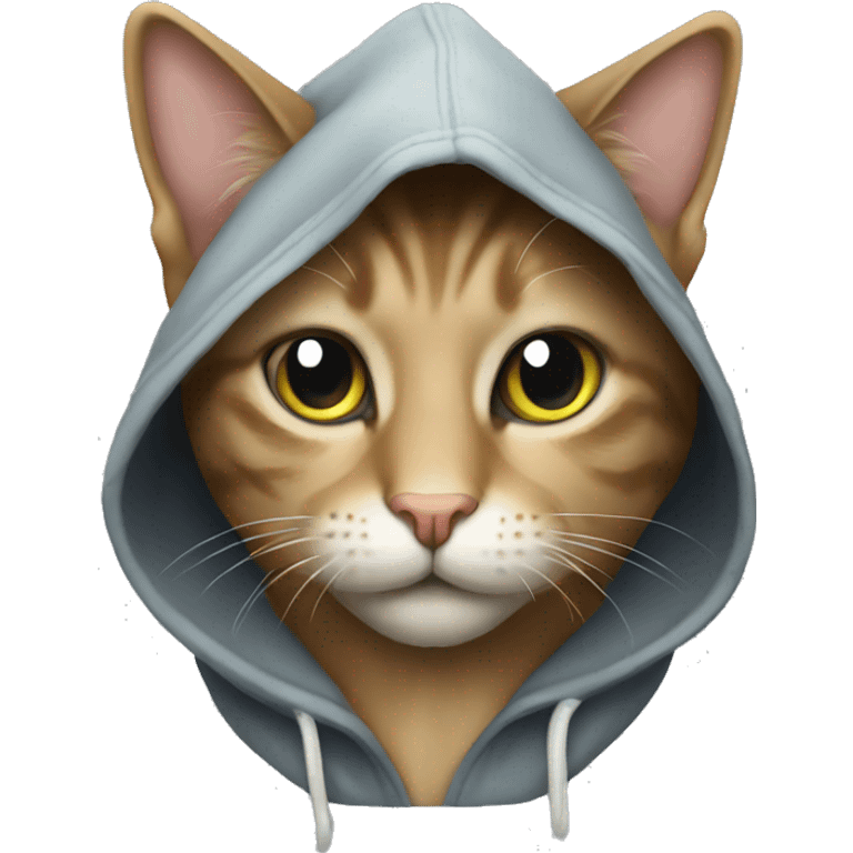 Cat wearing hoodie emoji