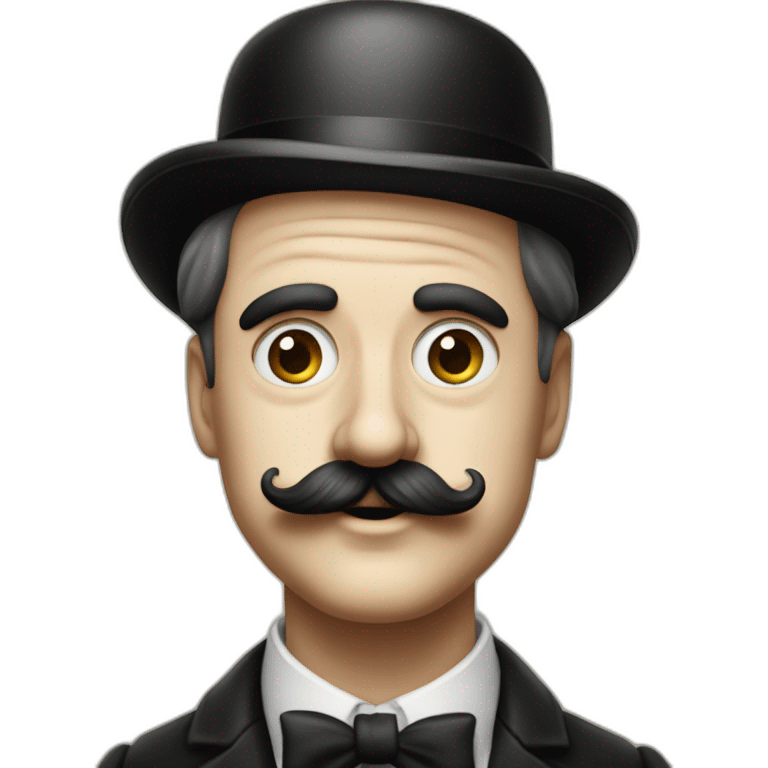 Charlie chaplin avec petite moustache emoji