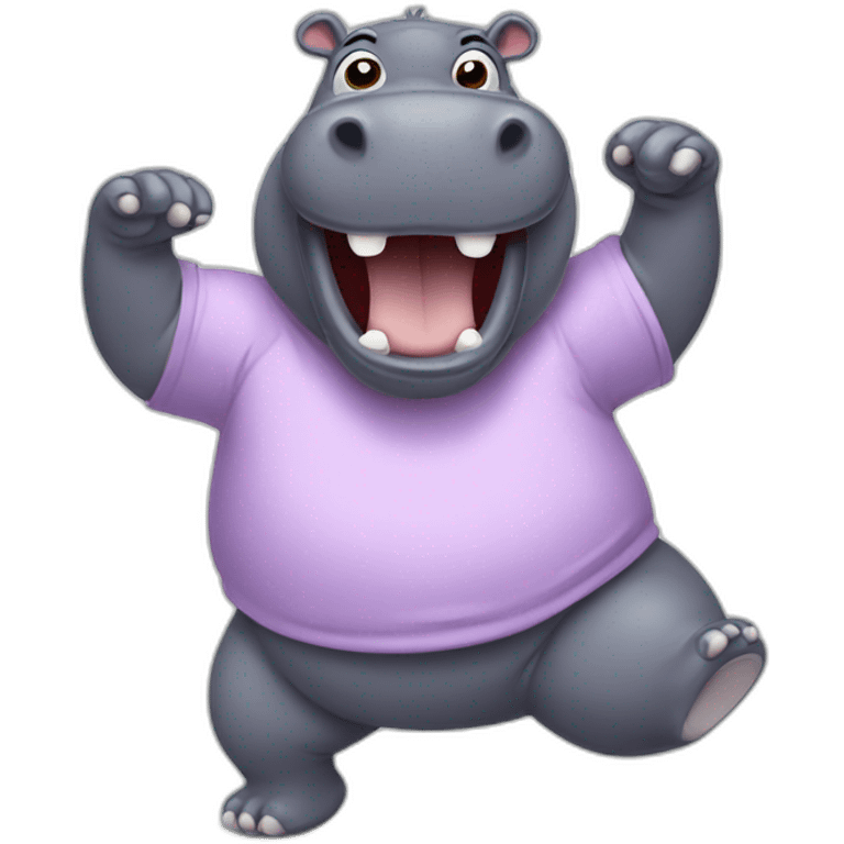 Hippo dancing emoji