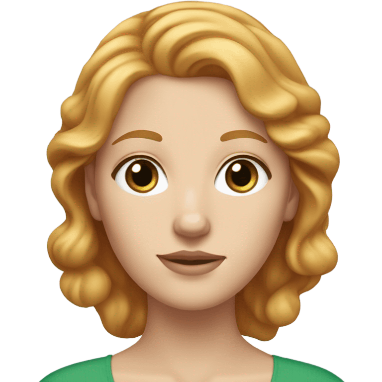 strawberry blonde woman with hazel green eyes and very fair skin emoji