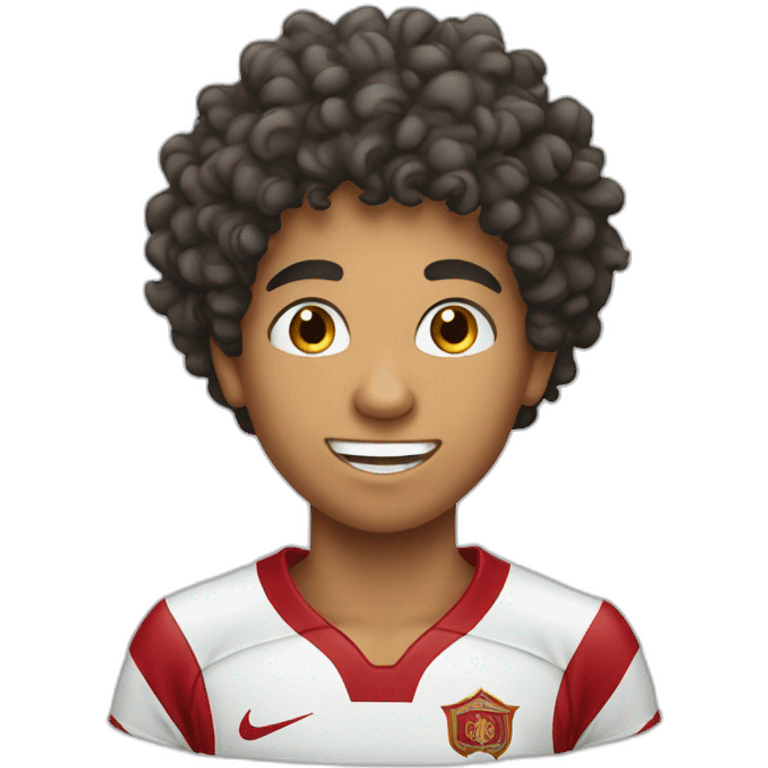 moroccan curly boy playin footbal emoji