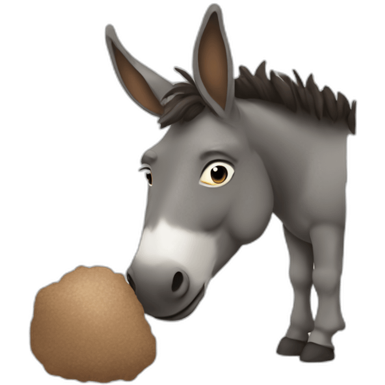 donkey and poop emoji