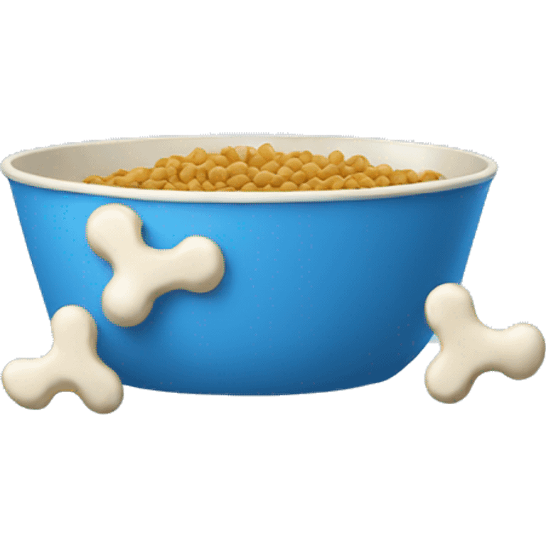 pet food bowl blue with bone on it  emoji