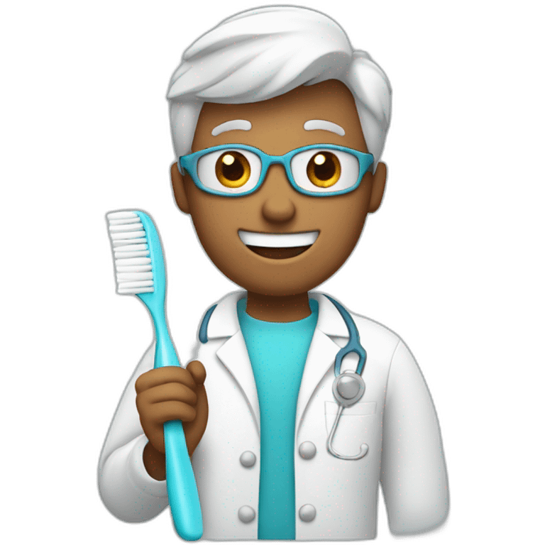 dentist with a toothbrush in his hand emoji