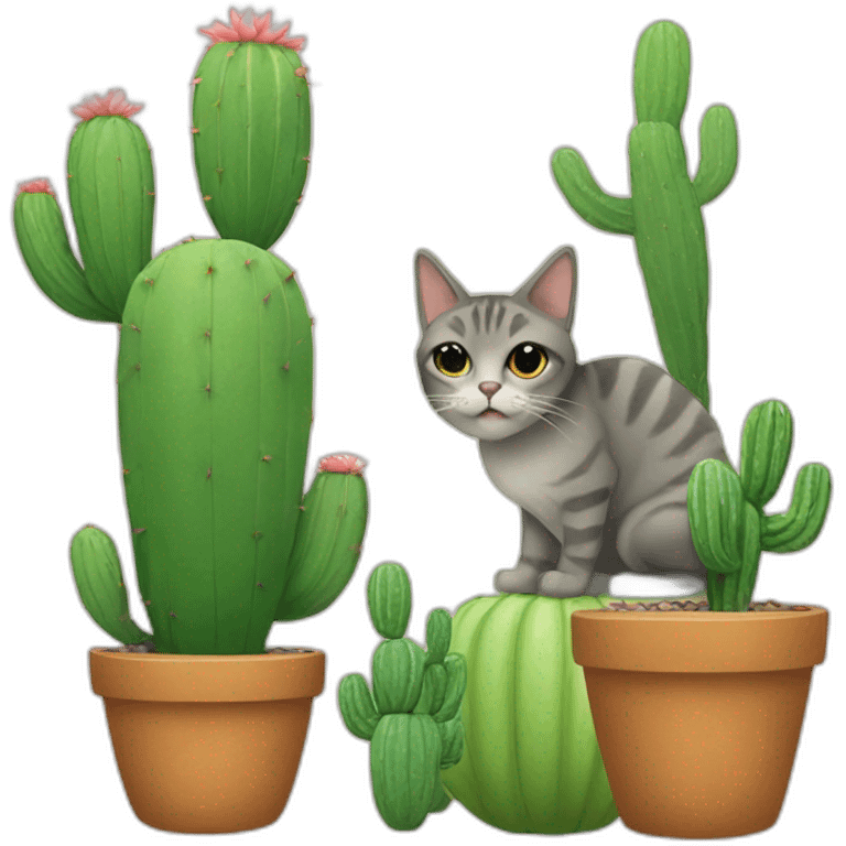 cat and cactus emoji