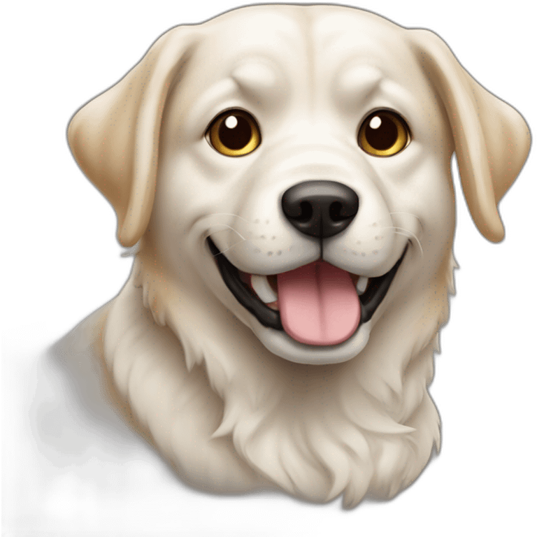 Chien déguisé en chat emoji