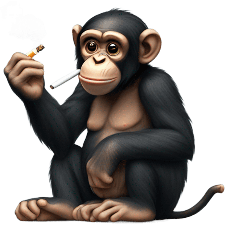 Chimp smoking emoji