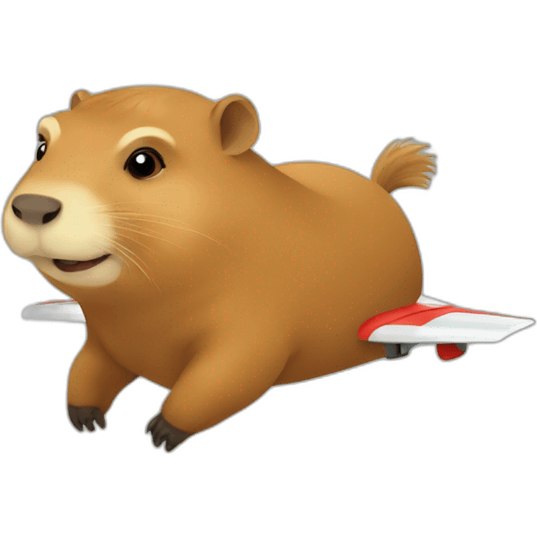 Capybara sur un avion emoji