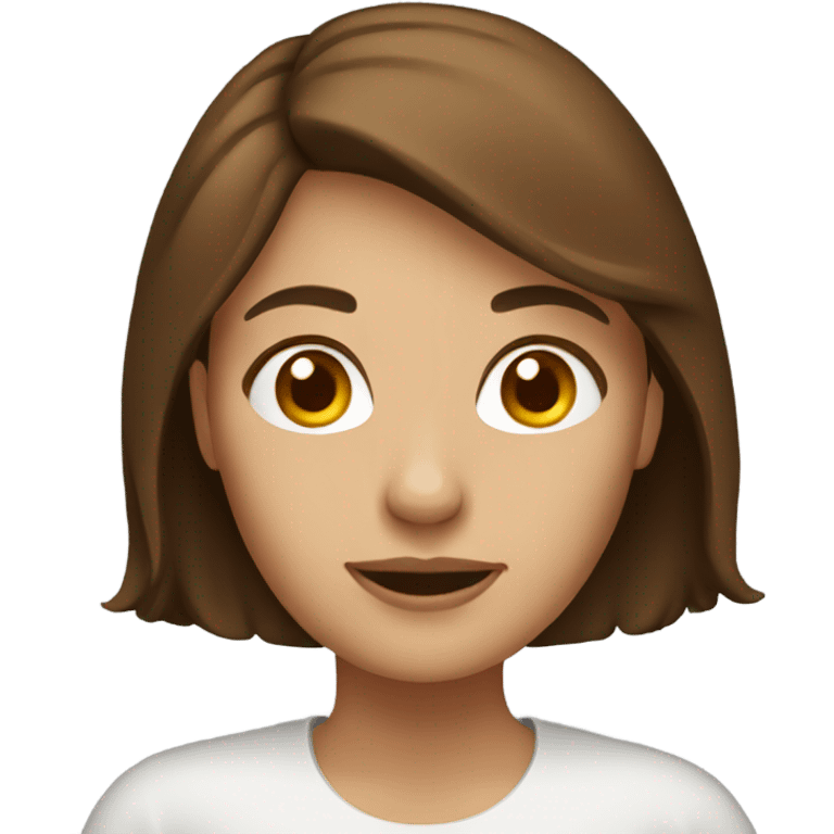 Woman with brown hair in laptop  emoji