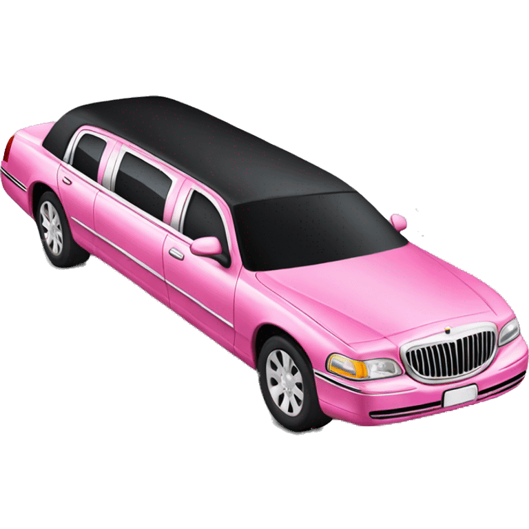 Realistic pink limousine  emoji