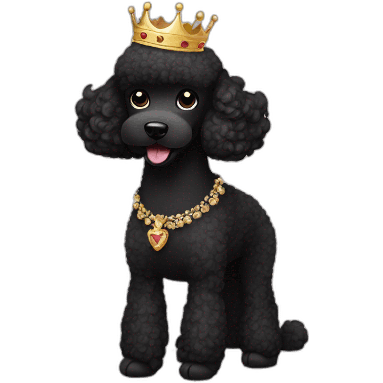 black poodle with crown emoji