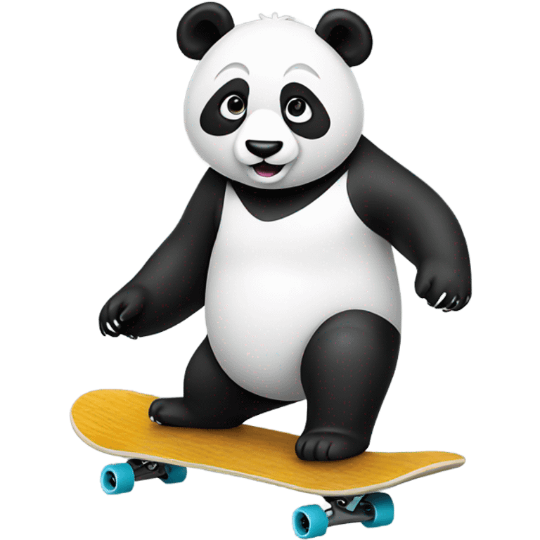 Skateboarding panda emoji