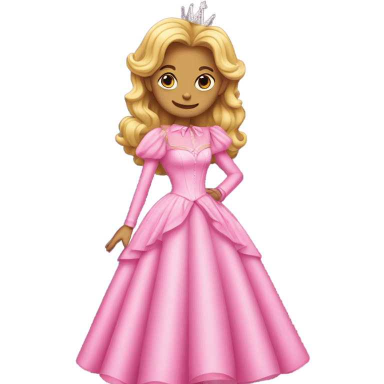 Glinda wearing a pink dress and jacket  emoji