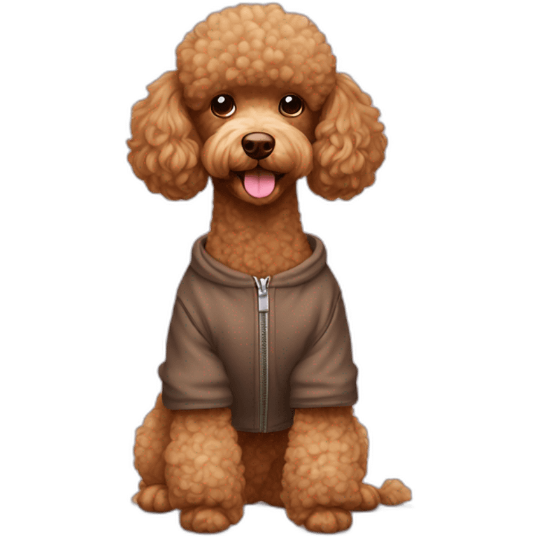 Poodle brown cute dog with clothes emoji