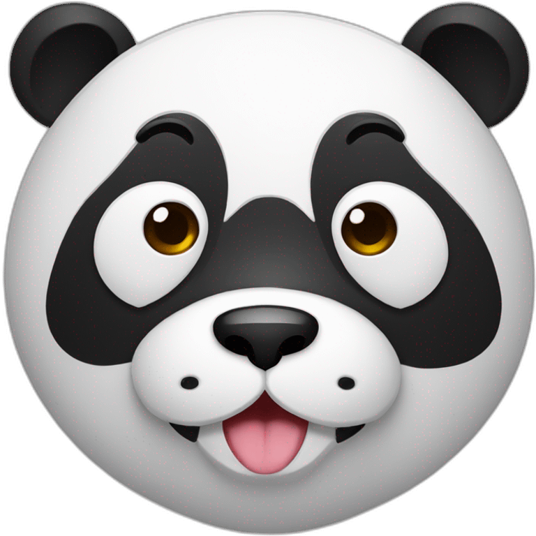 panda avec un chat blanc emoji