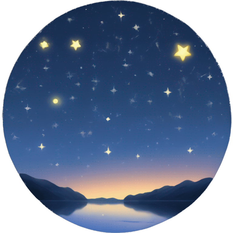 Here’s the description for the last one:  Dreamy Night Sky: 	•	“Starry night sky with constellations, shooting stars, and a soft glow of the moon, seen from a calm lakeside.” emoji