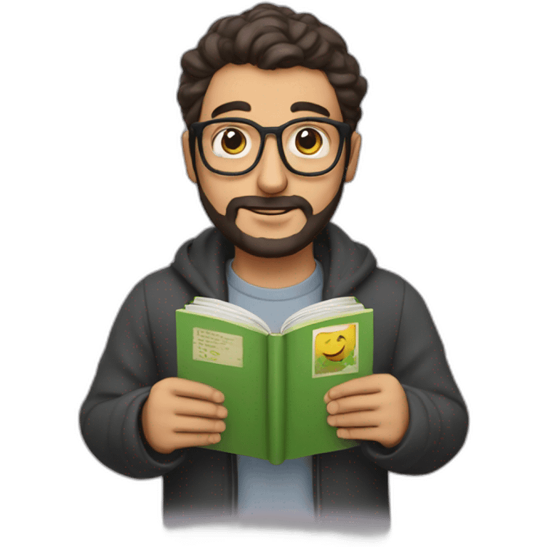 Florin salam with a book in hands emoji