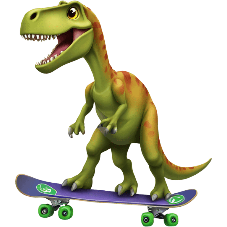 Long neck dinosaur skating emoji