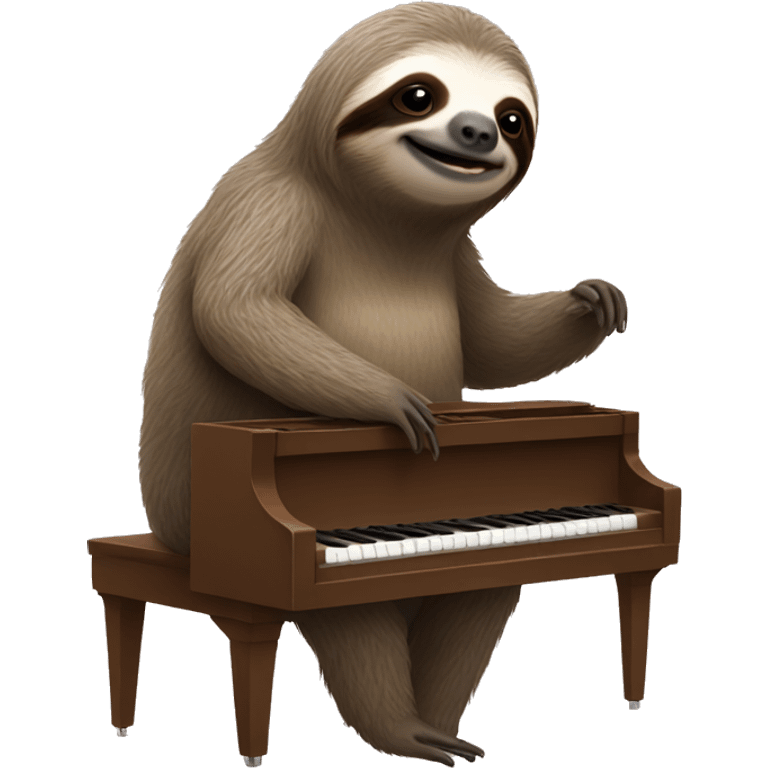 Sloth playing piano emoji