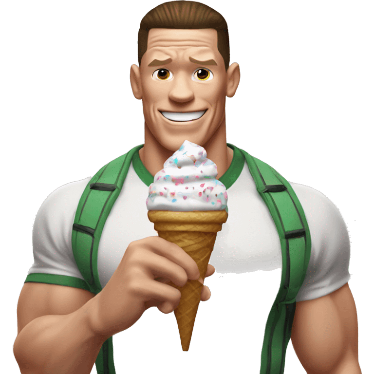 john cena with ice cream in chinese emoji