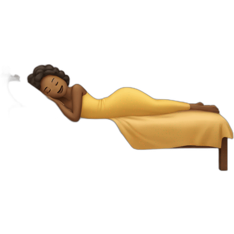 a women laying on a bed  emoji