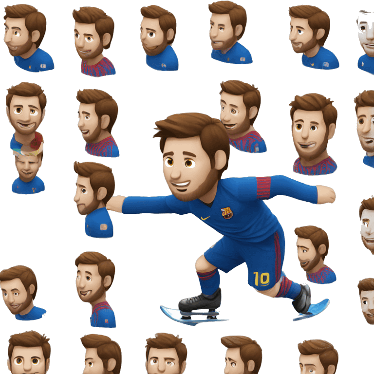 Messi sur un âne dans une patinoire emoji