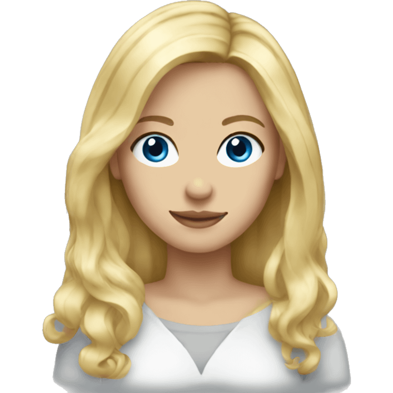 Female blond long hair blue eyes emoji