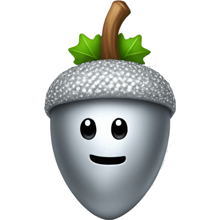 SINGLE sparkling silver acorn emoji