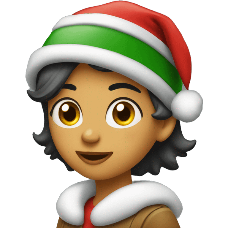 ragazza con cappello di natale emoji