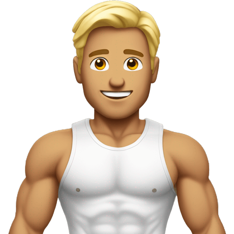 attractive, muscular, tanned, blonde, man emoji