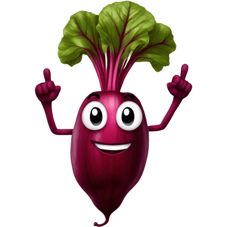 happy beetroot showing finger up emoji