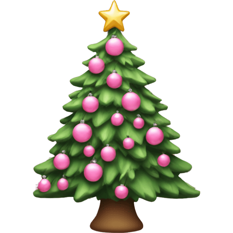 Pink cute Christmas tree emoji