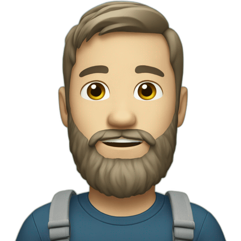 Caucasian bearded boy emoji