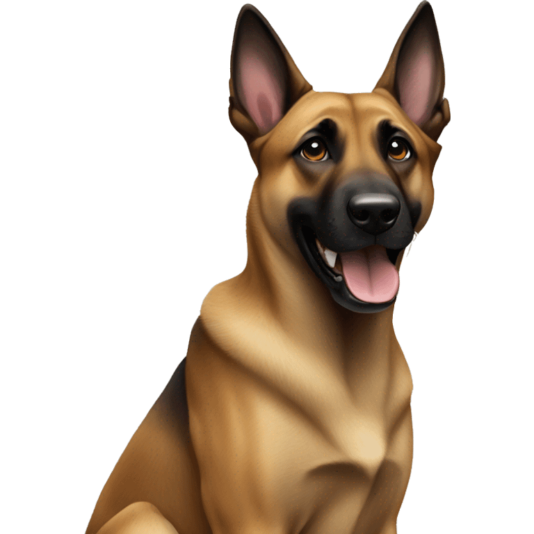 malinois say hello with paw emoji