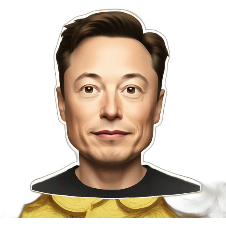 elon musk's face on cryptocurrency emoji