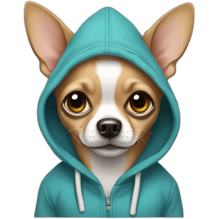 Chihuahua with wearing hoodie emoji