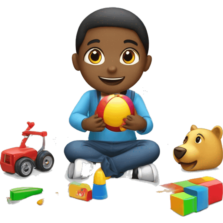 children playing with toys at school emoji