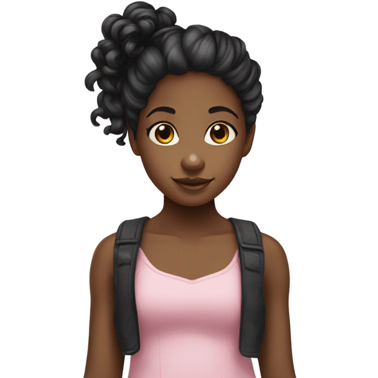 beautiful black girl child with curly pigtail hair  emoji