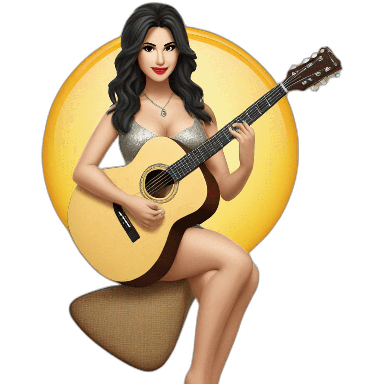 Sunny Leone with guitar emoji