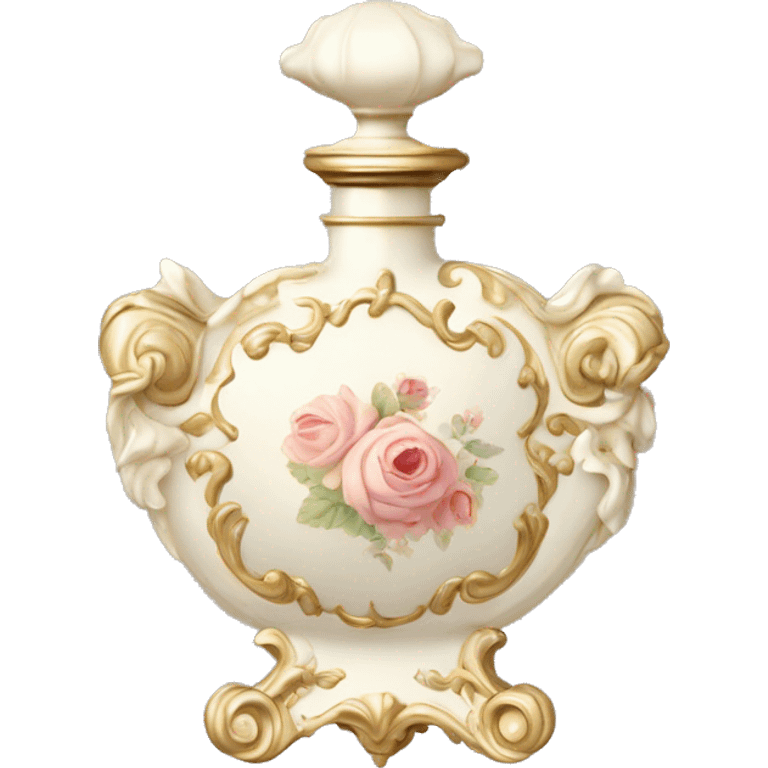 Vintage rococo perfume pale white emoji