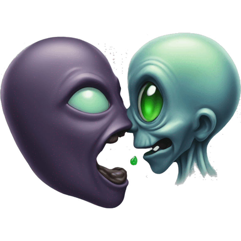 alien  kiss emoji