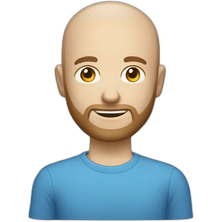 white male with small beard and almost bald  smart casual blue shirt holding money emoji