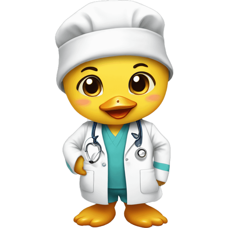 Baby doctor cute duck  emoji