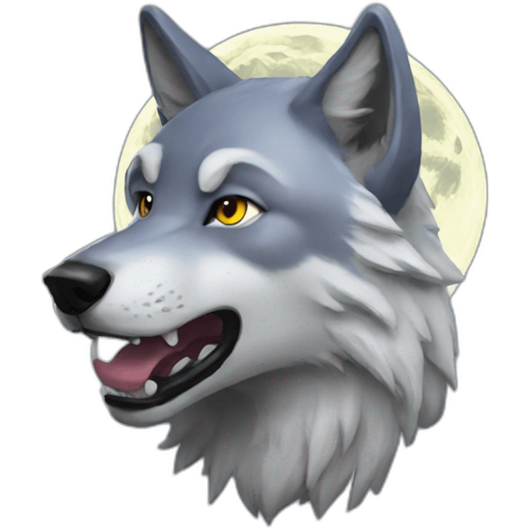 Moon wolf emoji