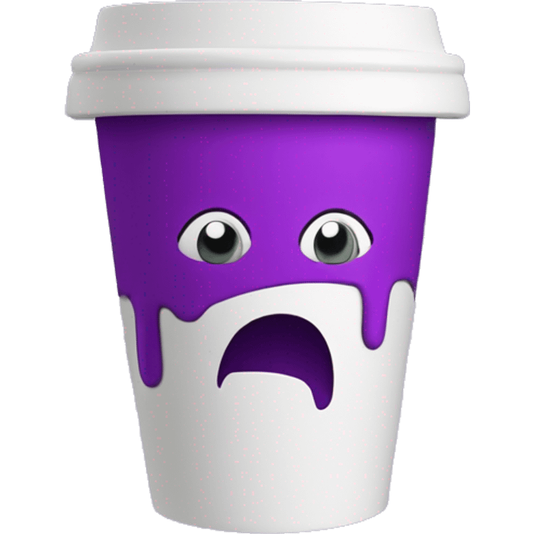 White styrofoam cup with purple koolaid in it emoji