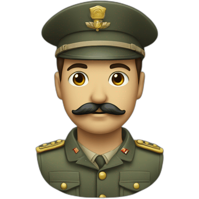 soldat avec une moustach de forme carée emoji